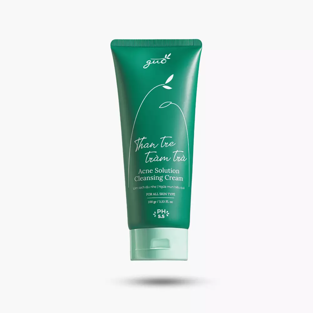Sữa Rửa Mặt Than Tre Tràm Trà GUO – Acne Solution Cleansing Cream GUO
